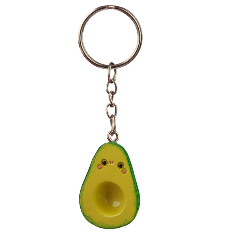 Novelty Set of 2 Keyrings - Avocado