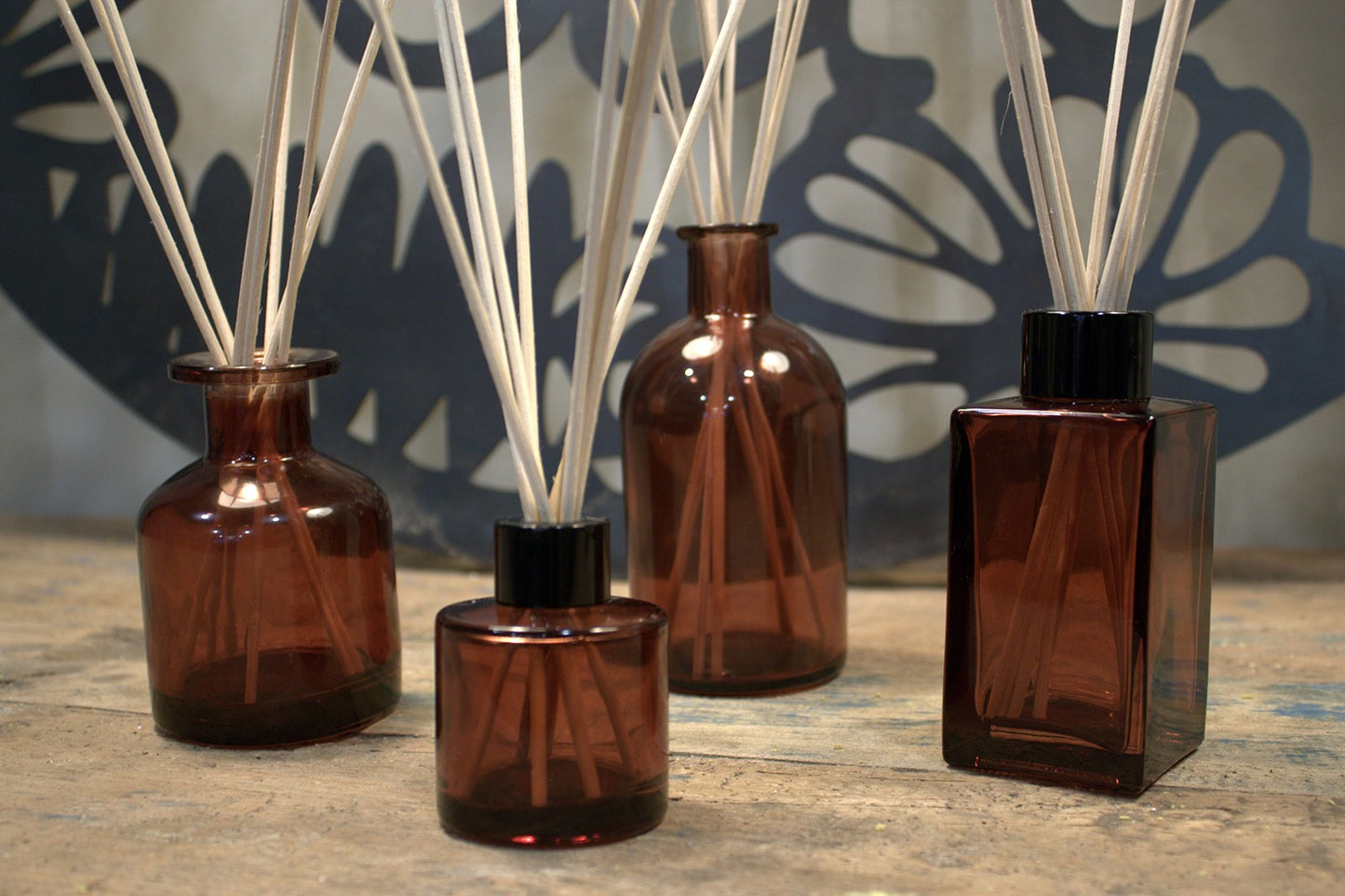 250 ml Round Antique Reed Diffuser Bottle - Amber