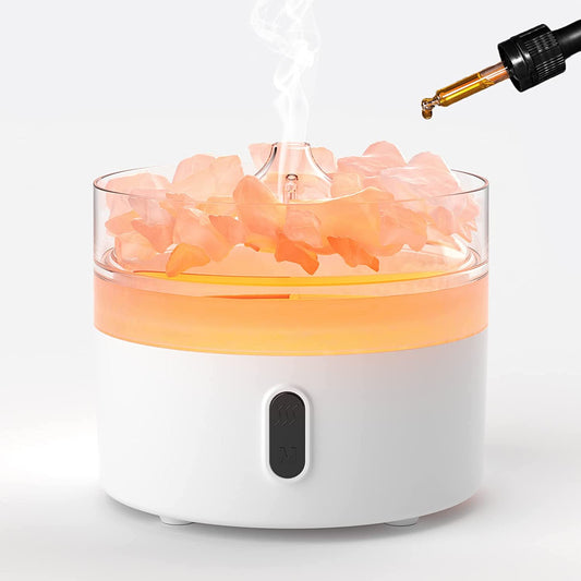 Himalayan Salt  Aroma Diffuser - Night Light - USB-C - Flame Effect ( salt included)