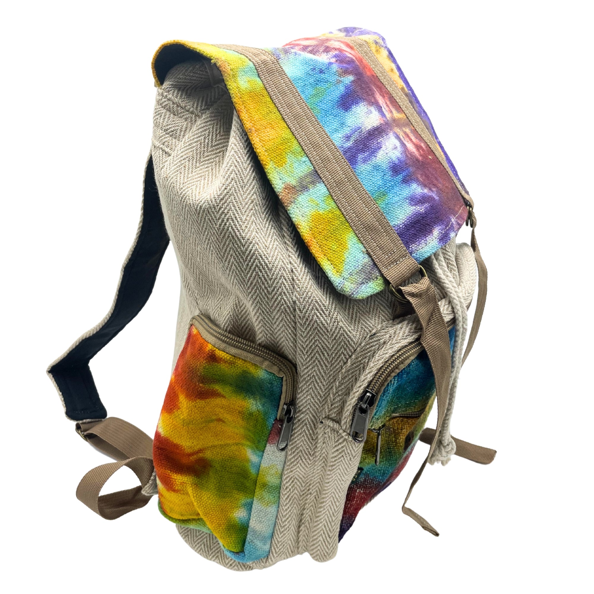 Tiedye Hemp Large Square Backpack