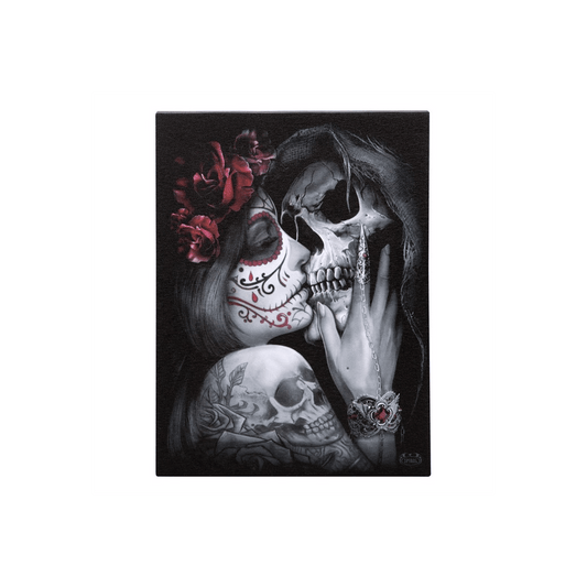 19x25cm Dead Kiss Canvas Plaque by Spiral Direct - DuvetDay.co.uk