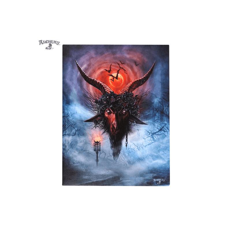 19X25cm Invocatio Baphomet Canvas Plaque by Alchemy - DuvetDay.co.uk