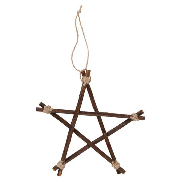 20cm Willow Branch Pentagram - DuvetDay.co.uk