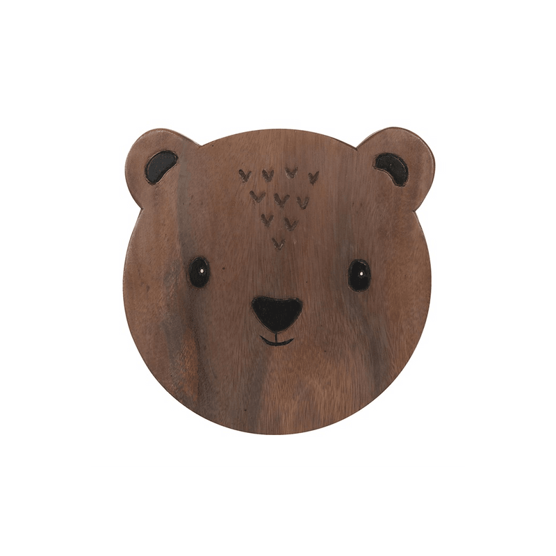 26cm Children's Wooden Bear Stool - DuvetDay.co.uk