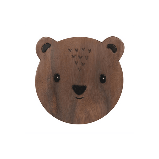 26cm Children's Wooden Bear Stool - DuvetDay.co.uk