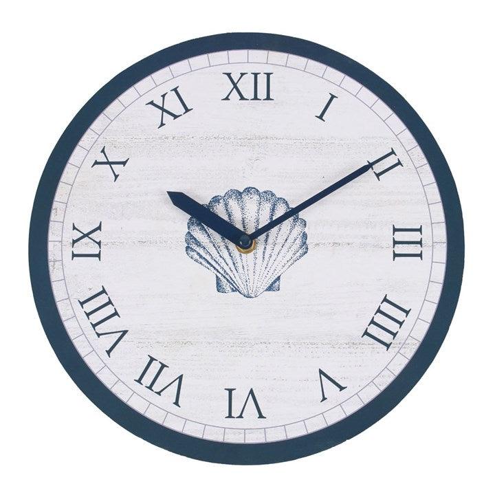 28cm Coastal Charm Shell Wall Clock - DuvetDay.co.uk