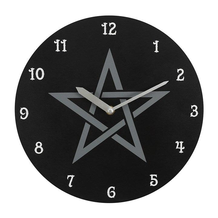 28cm Pentagram MDF Clock - DuvetDay.co.uk
