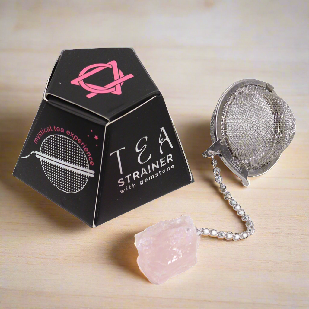 Raw Crystal Gemstone Tea Strainer - Rose Quartz