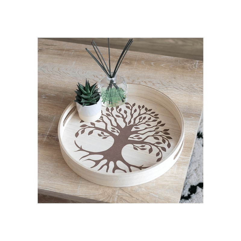 35cm Tree of Life Engraved Tray - DuvetDay.co.uk