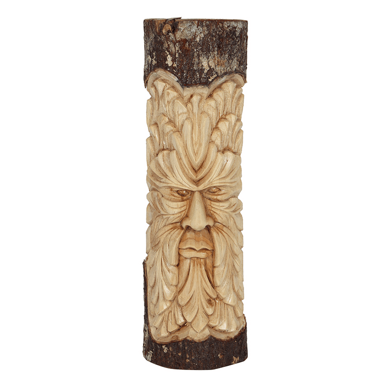 50cm Green Man Wood Carving - DuvetDay.co.uk