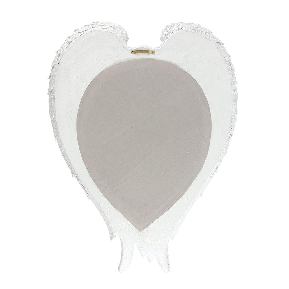 55cm White Glitter Angel Wing Mirror - DuvetDay.co.uk