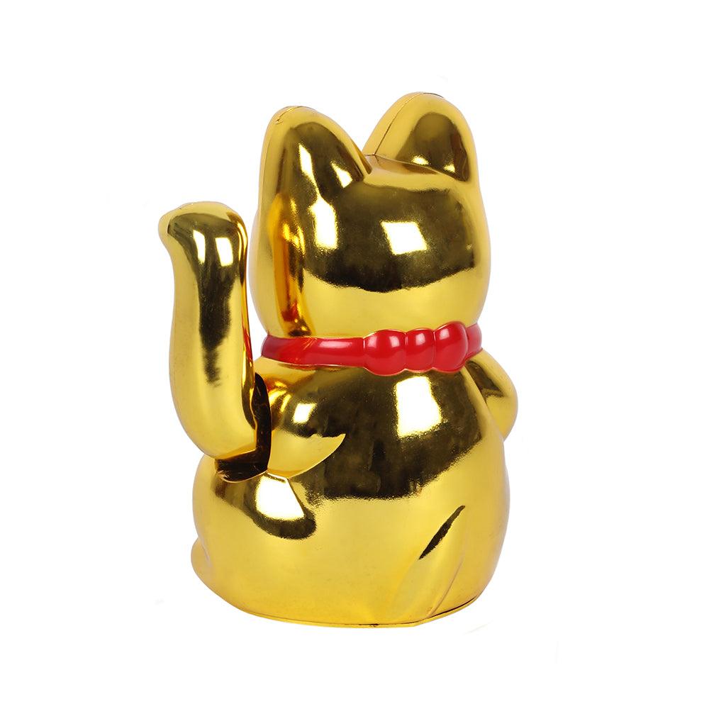 6 Inch Gold Money Cat - DuvetDay.co.uk