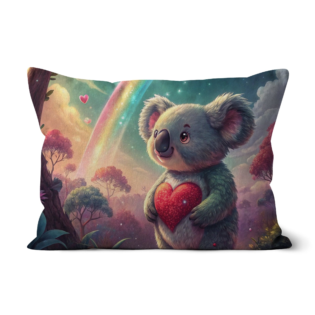 Koala Cute Love Heart Rainbow Cushion