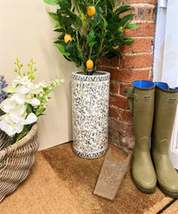 Blue And White Ditsy Print Umbrella Stand