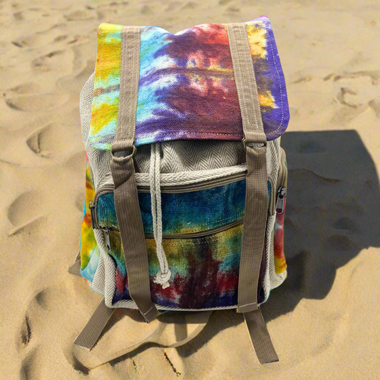 Tiedye Hemp Large Square Backpack