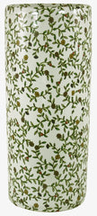 Umbrella Stand, Vintage Green & White Floral Design