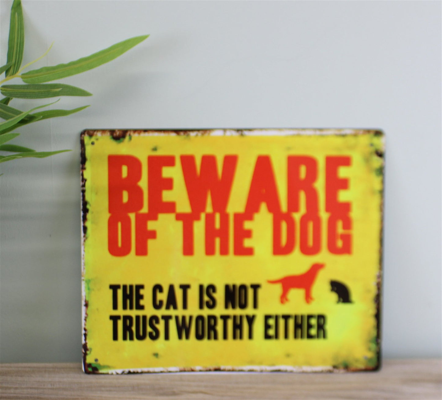 Vintage Metal Sign - Beware Of The Dog