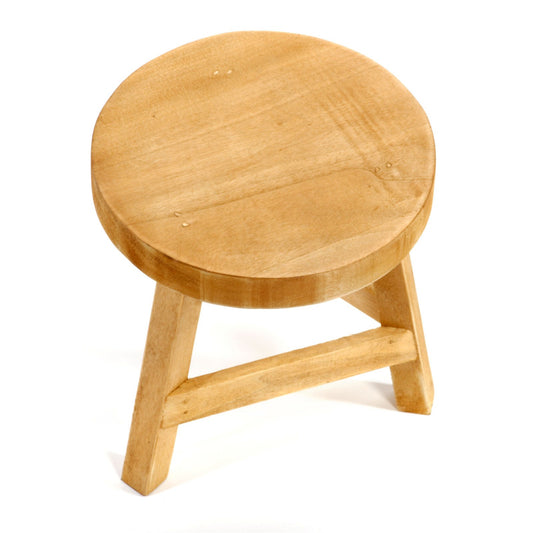 Plain Wood Three Legged Stool Standing at 23cm High