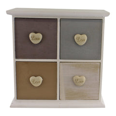 White & Neutral Coloured Love Heart Trinket Drawers