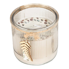 Forest Mist Leaf Glass Scented Candle (Assorted Colours)