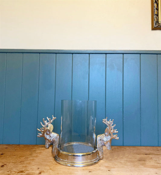 Stag Double Head Pillar Candle Holder