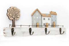 Wooden House with Four Hooks