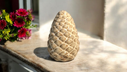 Ceramic Pinecone Ornament 11cm