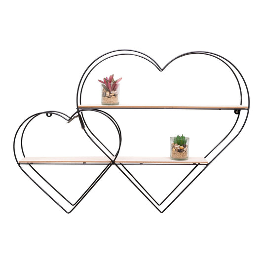 Double Heart Wall Shelf 83cm