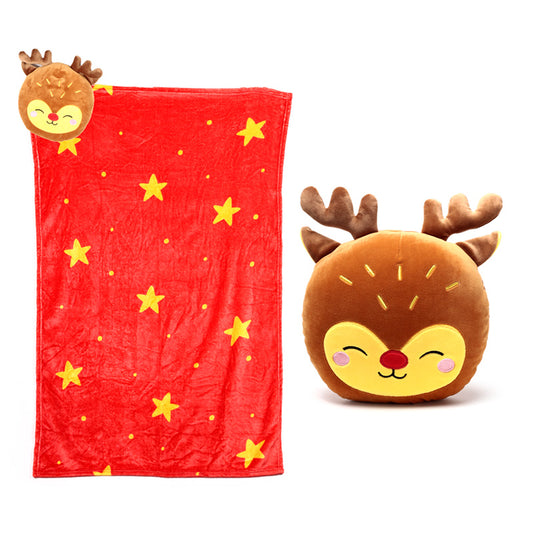 2-in-1 Blankeazzz Plush Toy & Travel Blanket - Festive Friends Christmas Rudolph