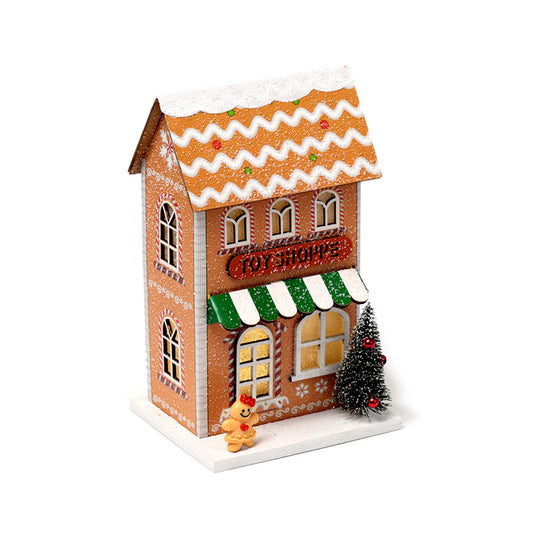 LED Decoration - Christmas Gingerbread Toy Shoppe