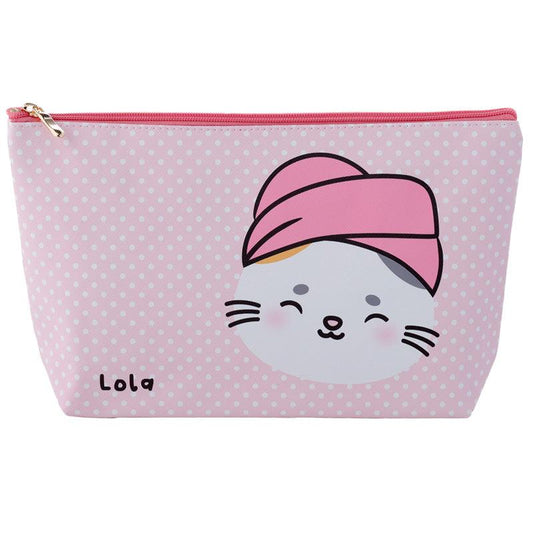 Adoramals Lola the Cat Large PVC Toiletry Makeup Wash Bag - DuvetDay.co.uk