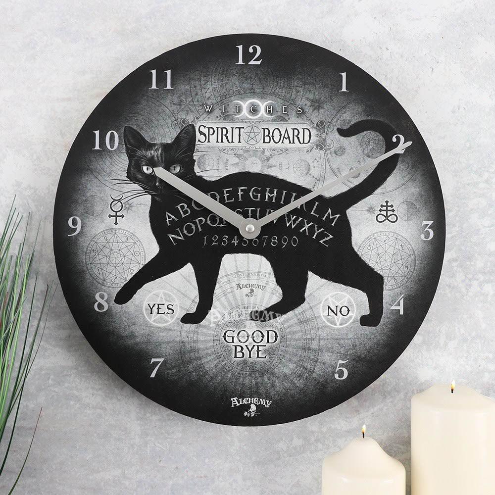 Alchemy Black Cat Spirit Board Clock - DuvetDay.co.uk