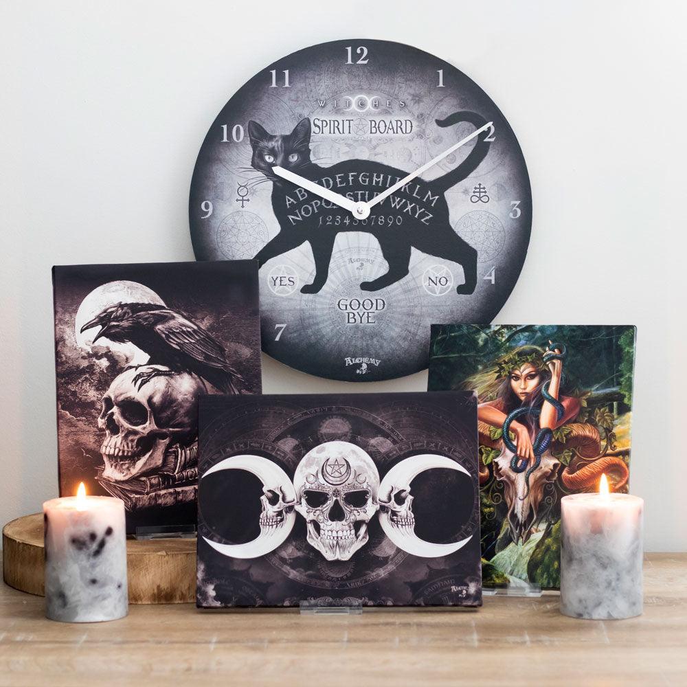 Alchemy Black Cat Spirit Board Clock - DuvetDay.co.uk