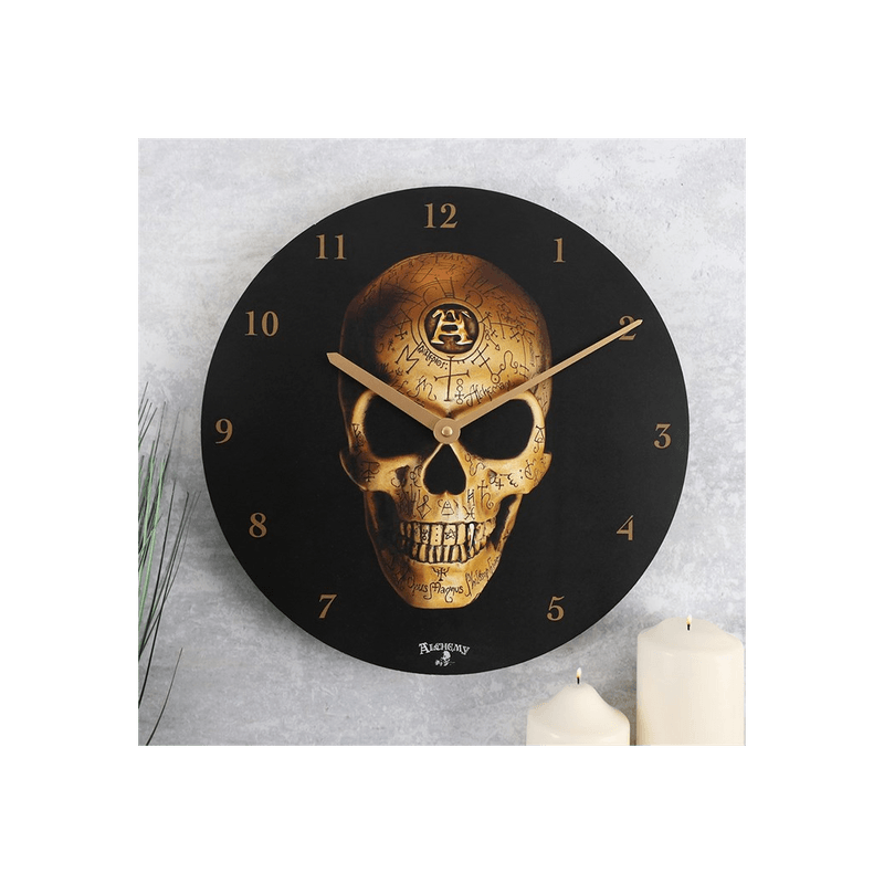 Alchemy Omega Skull Clock - DuvetDay.co.uk