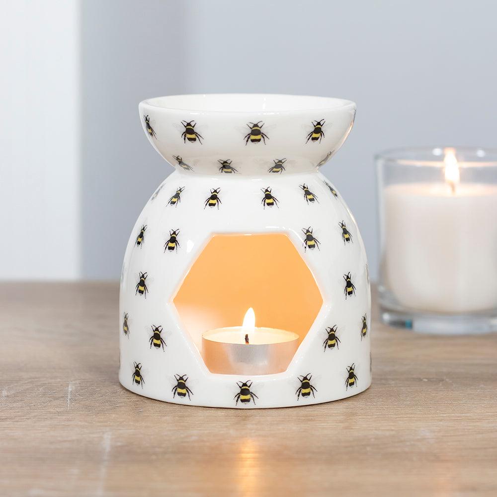 All Over Bee Print Oil Burner - DuvetDay.co.uk