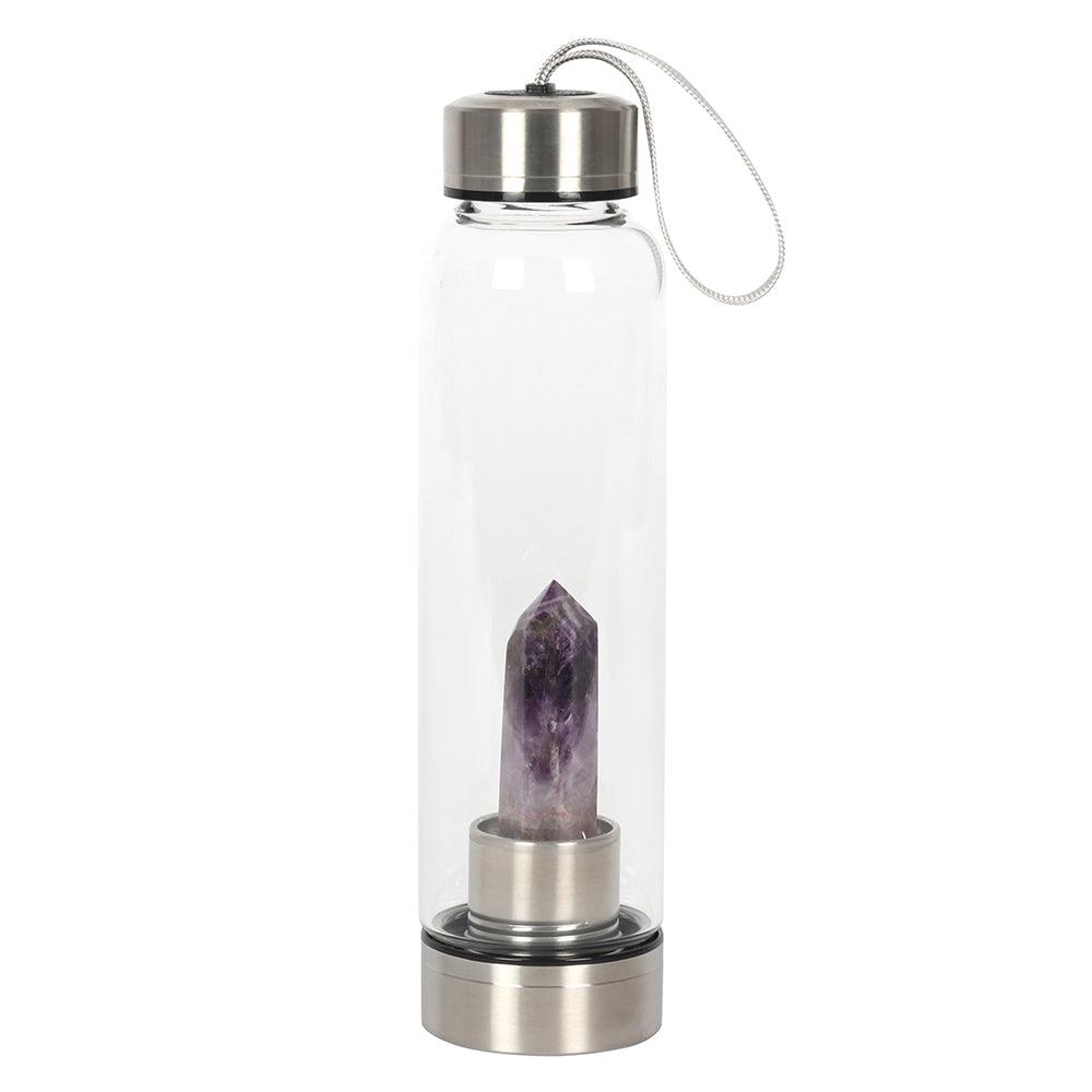 Amethyst Calming Glass Water Bottle - DuvetDay.co.uk