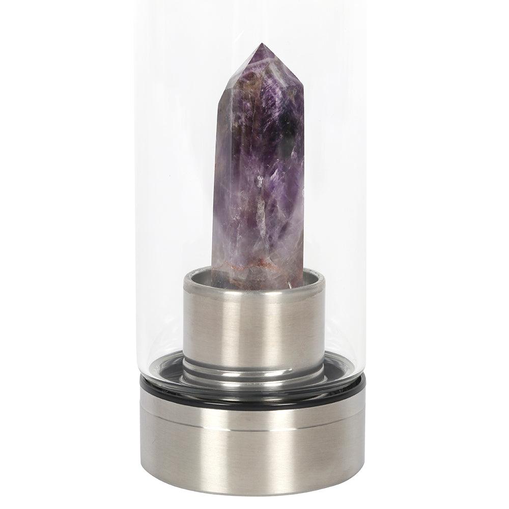 Amethyst Calming Glass Water Bottle - DuvetDay.co.uk