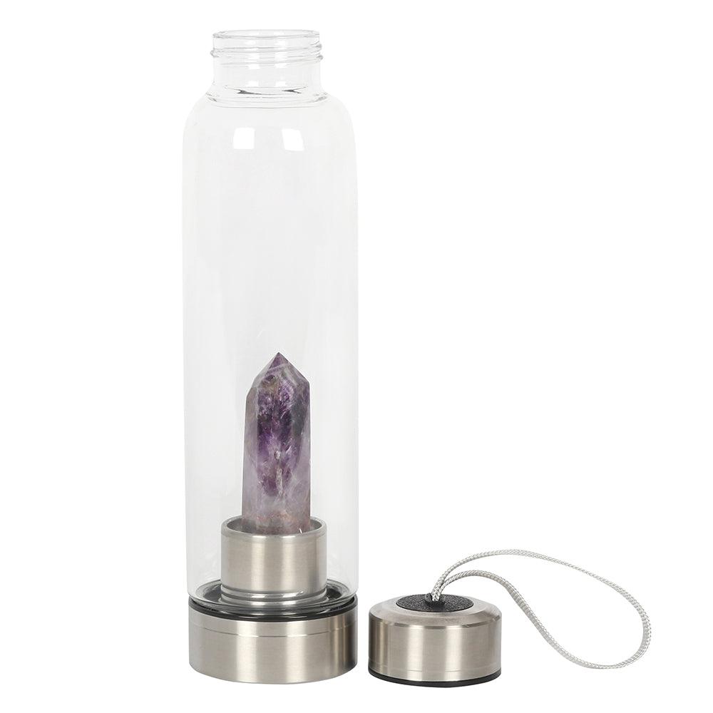 Amethyst Calming Glass Water Bottle - DuvetDay.co.uk