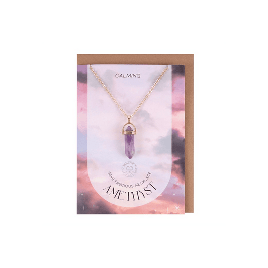 Amethyst Crystal Necklace Card - DuvetDay.co.uk