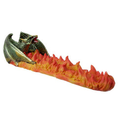 Ash Catcher Incense Stick Burner - Green Dragon Volcano - DuvetDay.co.uk