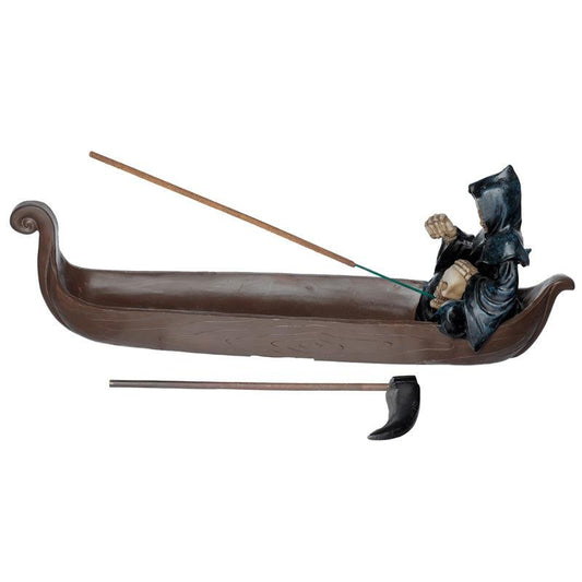 Ash Catcher Incense Stick Burner - The Reaper Ferryman of Death with Oar - DuvetDay.co.uk