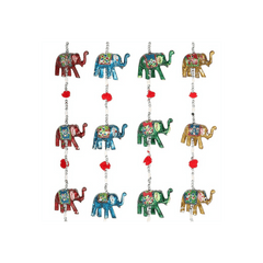 Assorted Hanging Elephant Decoration with Bell - DuvetDay.co.uk