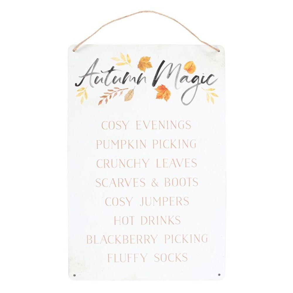 Autumn Magic Metal Hanging Sign - DuvetDay.co.uk