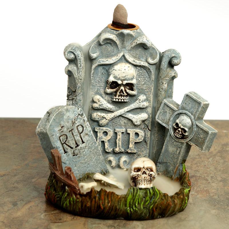 Backflow Incense Burner - RIP Tombstone - DuvetDay.co.uk