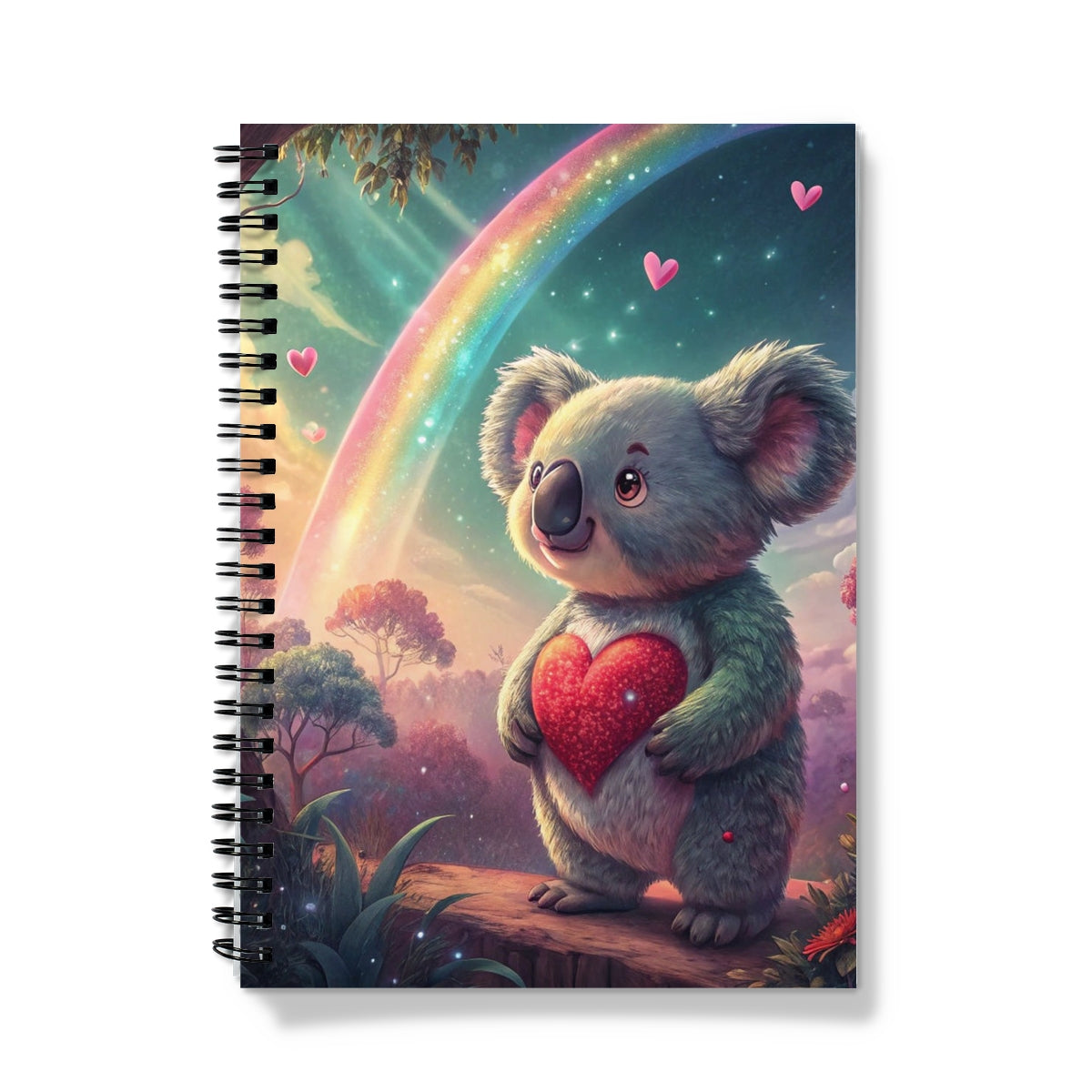 Koala Cute Love Heart Rainbow Notebook