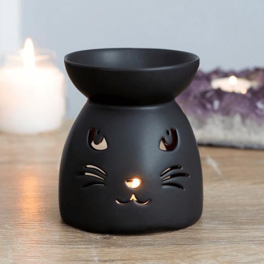 Black Cat Cut Out Oil Burner - DuvetDay.co.uk