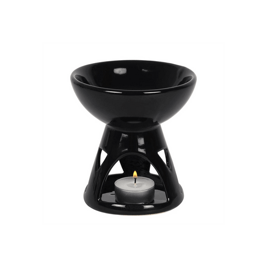 Black Deep Bowl Oil Burner - DuvetDay.co.uk