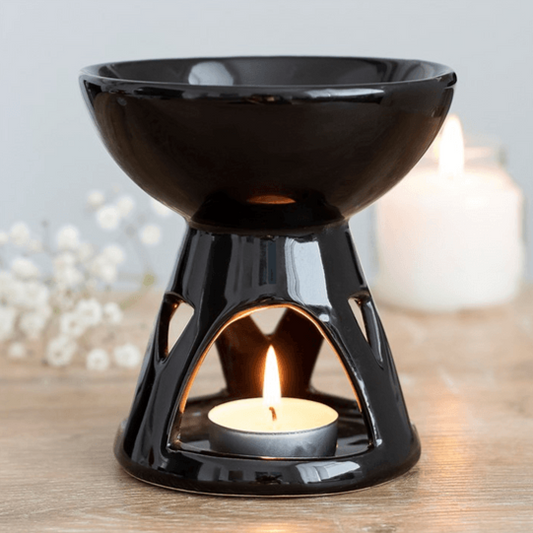 Black Deep Bowl Oil Burner - DuvetDay.co.uk