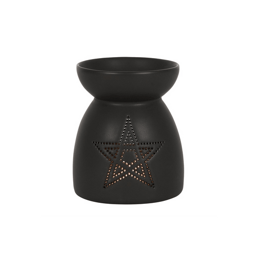 Black Pentagram Cut Out Oil Burner - DuvetDay.co.uk