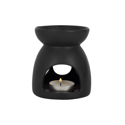 Black Triple Moon Cut Out Oil Burner - DuvetDay.co.uk